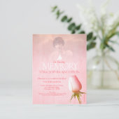 Gedenkfeier Foto Rosa Beerdigung lädt ein Einladung (Stehend Vorderseite)