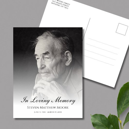 Gedenkfeier Foto Tribut Postkarte