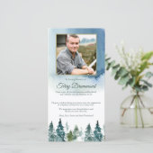 Gedenkfeier Foto Waldbeerdigung Dankeskarte (Stehend Vorderseite)