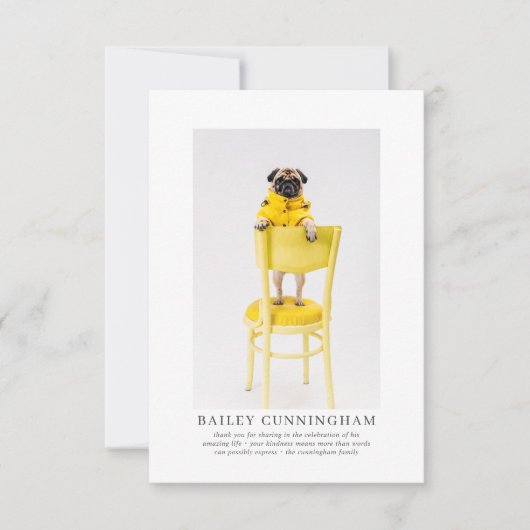 Gedenkfeier für Begleiter | Elegantes modernes Fot Dankeskarte (Vorderseite)