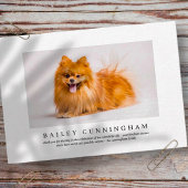 Gedenkfeier für Begleiter | Elegantes modernes Fot Dankeskarte