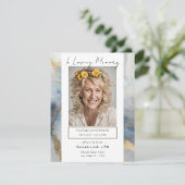 Gedenkfeier für Blau und Gold Foto Einladung (Stehend Vorderseite)