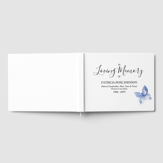 Gedenkfeier für Blauschmetterlinge Gästebuch (Voll)