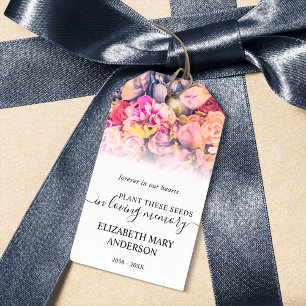 Gedenkfeier für Blumenmuster Geschenkanhänger