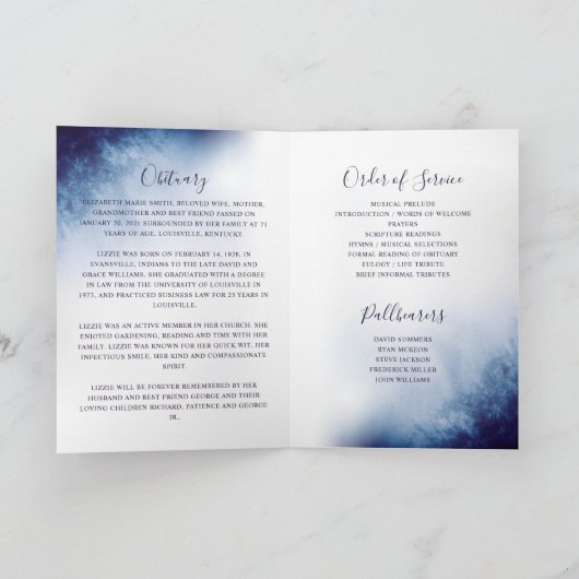 Gedenkfeier für das Blaue Foto in der Liebe zur Er Programm (Innenseite)