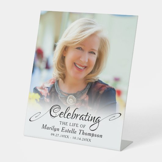 Gedenkfeier für das Foto Sockelschild (Vorderseite)