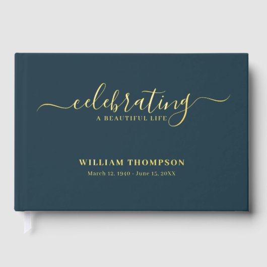 Gedenkfeier für das Leben der Beerdigungsnacht Gol Gästebuch (Vorderseite)