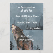 Gedenkfeier für das Leben Howling Wolf Kunst Einladung (Rückseite)