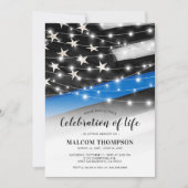 Gedenkfeier für das Leben in blauer Linie Einladung (Vorderseite)