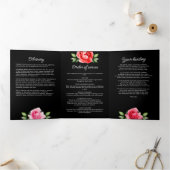 Gedenkfeier für das Leben Wasserfarben Dreifach-gefaltete Programmkarte (Innenseite)