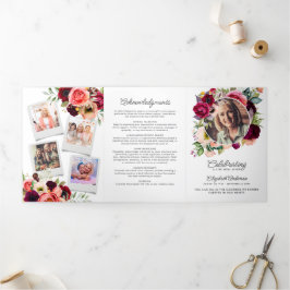 Gedenkfeier für das Leben Wasserfarben Dreifach-gefaltete Programmkarte