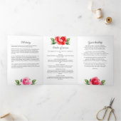 Gedenkfeier für das Leben Wasserfarben Dreifach-gefaltete Programmkarte (Innenseite)