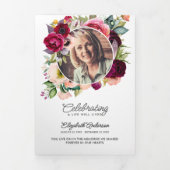 Gedenkfeier für das Leben Wasserfarben Dreifach-gefaltete Programmkarte (Cover)