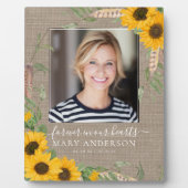 Gedenkfeier für das rustikale Sonnenblumen-Foto Fotoplatte (Vorderseite)