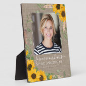 Gedenkfeier für das rustikale Sonnenblumen-Foto Fotoplatte (Seite)