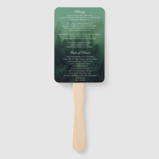 Gedenkfeier für das Waldbeerungsprogramm Fächer (Rückseite)