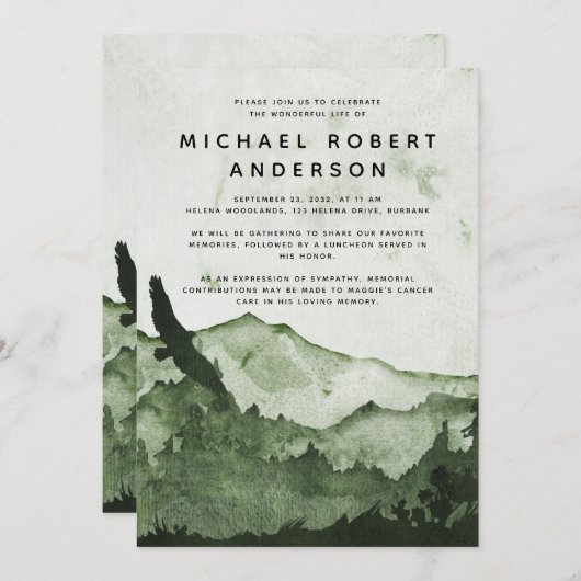 Gedenkfeier für den Bergwald Einladung (Vorne/Hinten)