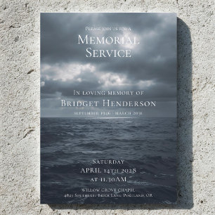 Gedenkfeier für den Moody Ocean Grey Skies Einladung