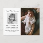 Gedenkfeier für die Lebensfotokarte Postkarte (Vorderseite)