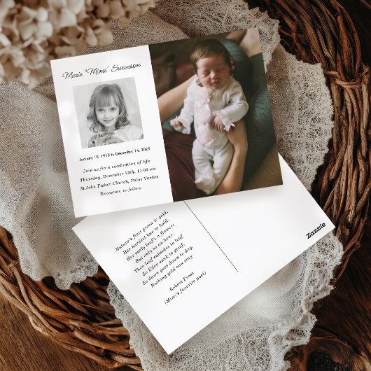 Gedenkfeier für die Lebensfotokarte Postkarte