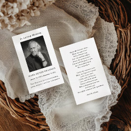 Gedenkfeier für die Lebensfotokarte Visitenkarte