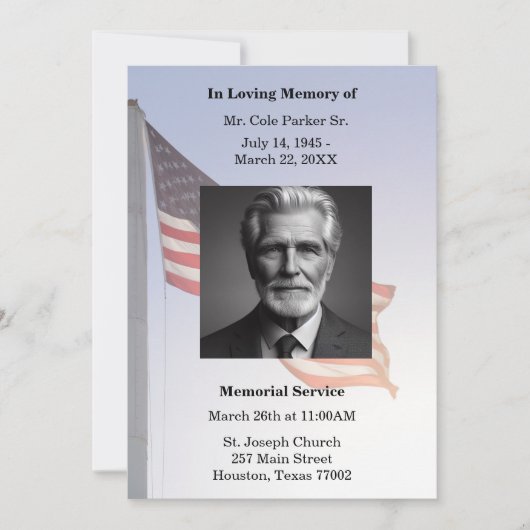 Gedenkfeier für die Militärfahne Einladung (Vorderseite)