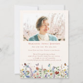 Gedenkfeier für die moderne Wildblume Einladung (Rückseite)