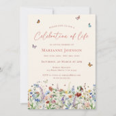 Gedenkfeier für die moderne Wildblume Einladung (Vorderseite)