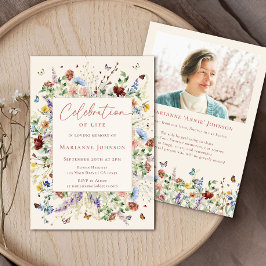 Gedenkfeier für die moderne Wildblume Einladung