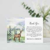 Gedenkfeier für Hirsche Waldbeerdigung Beileid Dankeskarte (Stehend Vorderseite)