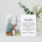 Gedenkfeier für Hirschwaldjäger Beileid Beerdigung Dankeskarte (Stehend Vorderseite)