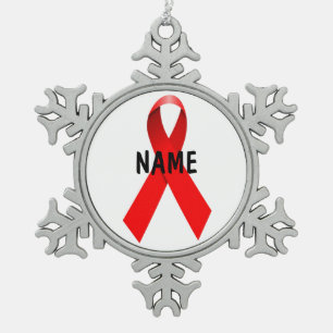 Gedenkfeier für HIV-Aids Schneeflocken Zinn-Ornament