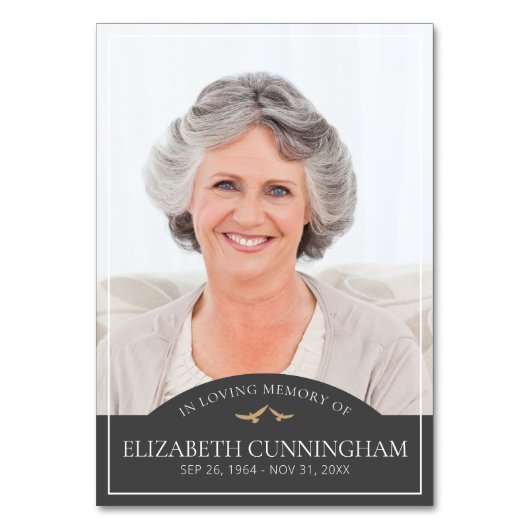 Gedenkfeier für klassische Vogelarten Foto Erinner Tischnummer (Vorderseite)