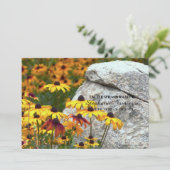 Gedenkfeier für lebensgelbe Blume Einladung (Stehend Vorderseite)