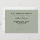 Gedenkfeier für lebensgelbe Blume Einladung (Rückseite)