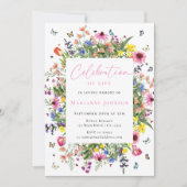 Gedenkfeier für moderne, helle Flora und Fauna Einladung (Vorderseite)