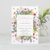 Gedenkfeier für moderne, helle Flora und Fauna Einladung (Stehend Vorderseite)