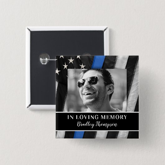 Gedenkfeier für Polizeibeamte Button (Vorne & Hinten)