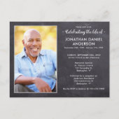 Gedenkfeier für rustikales Foto Einladungspostkarte (Vorderseite)