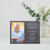 Gedenkfeier für rustikales Foto Einladungspostkarte (Stehend Vorderseite)