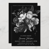 Gedenkfeier für Schwarze Flora Einladung (Vorne/Hinten)