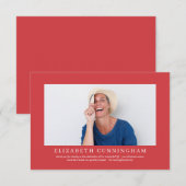 Gedenkfeier für sie | Elegantes modernes Foto Dankeskarte (Vorne/Hinten)