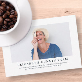 Gedenkfeier für sie | Elegantes modernes Foto Dankeskarte