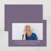 Gedenkfeier für sie| Elegantes modernes Foto Dankeskarte (Vorne/Hinten)