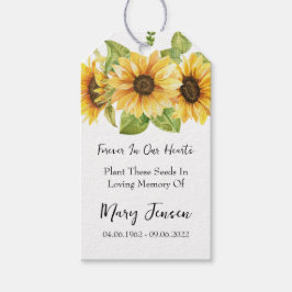 Gedenkfeier für Sonnenblumenkerne Geschenkanhänger