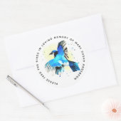 Gedenkfeier für Vogelgeflügel Runder Aufkleber (Umschlag)
