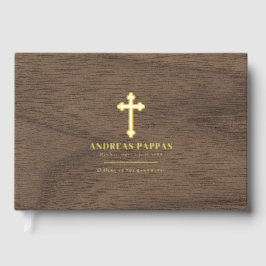 Gedenkfeier griechisch-orthodoxes Holz Gold Gästebuch