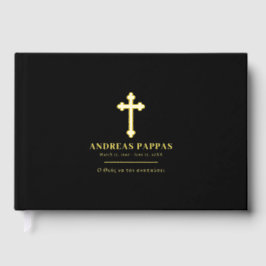 Gedenkfeier griechisch-orthodoxes Schwarzes Gold Gästebuch