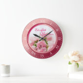 Gedenkfeier Hochzeit Ruby Römisches Foto Große Wanduhr (Zuhause)