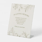 Gedenkfeier "In Loving Memory" mit eleganter Blume Sockelschild (Vorderseite)